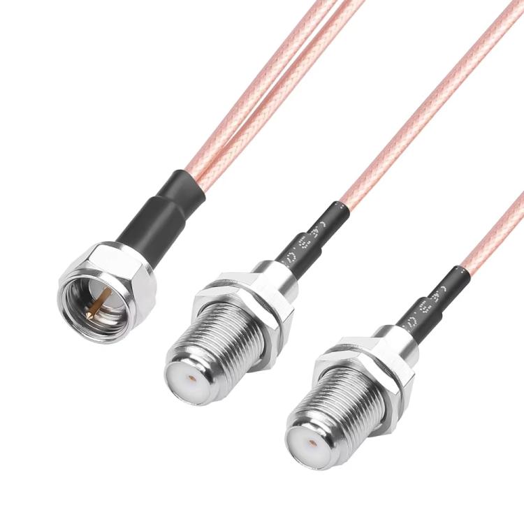 15cm F-Splitter Coaxial RF Cable F Male To Dual Female Splitter