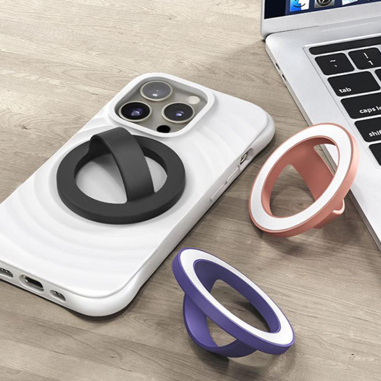For IPhone/Huawei/Xiaomi Phone Holder Liquid Silicone Magsafe Finger Ring Clip Holder, Color: White