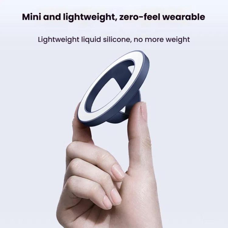 For IPhone/Huawei/Xiaomi Phone Holder Liquid Silicone Magsafe Finger Ring Clip Holder, Color: Black