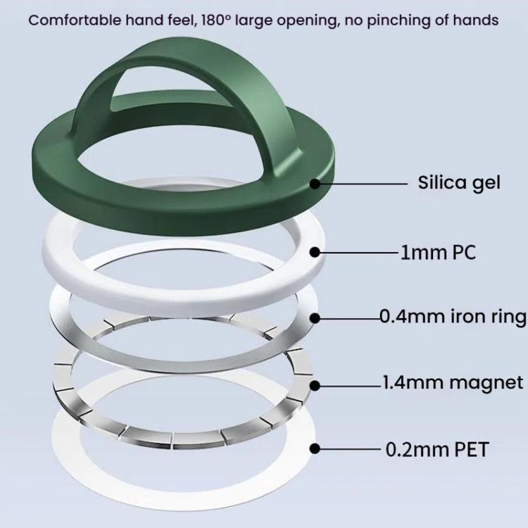 For IPhone/Huawei/Xiaomi Phone Holder Liquid Silicone Magsafe Finger Ring Clip Holder, Color: Gray