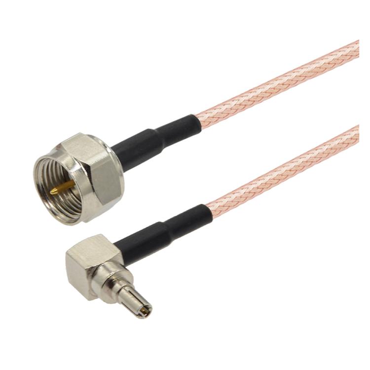 50cm F Male Straight to CRC9 Male 90 Degree Coaxial RF Cable RG316 Jumper Cable