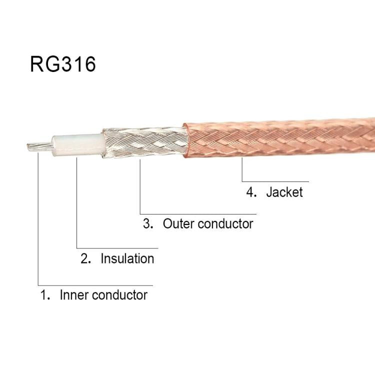 10cm F Male To CRC9 Male Coaxial RF Cable RG316 Jumper Cable