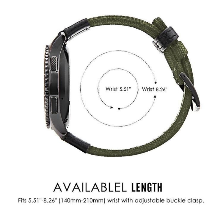 For Samsung Gear S3 Frontier / Classic Smart Quick Release Adjustable Nylon Watch Band, Size: 22mm
