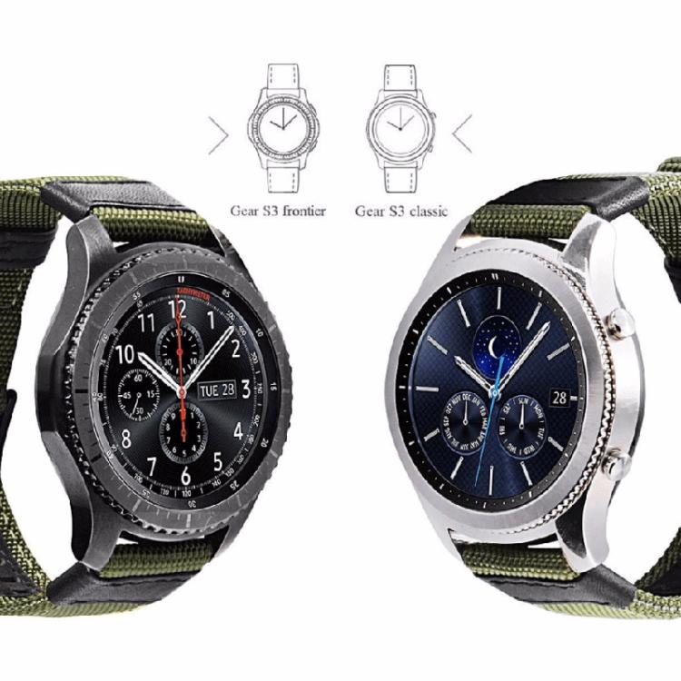 For Samsung Gear S3 Frontier / Classic Smart Quick Release Adjustable Nylon Watch Band, Size: 20mm
