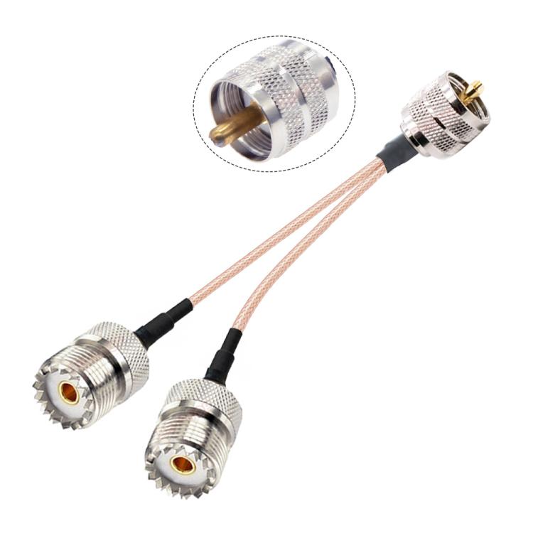 30cm UHF Male To 2 Female 1 In 2 Adapter Cable Y Type PL-259 To SO239 RG316 Coaxial Cable