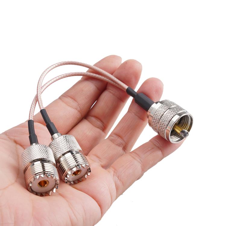 15cm UHF Male To 2 Female 1 In 2 Adapter Cable Y Type PL-259 To SO239 RG316 Coaxial Cable