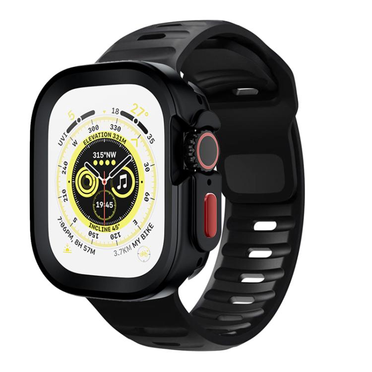 For Apple Watch S10 46mm Sport Loop Silicone Watch Strap + TPU Protective Case Set