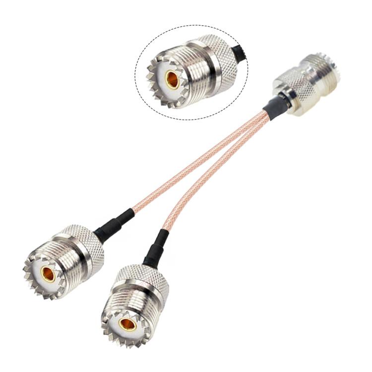 20cm UHF Female To 2 Female 1 In 2 Adapter Y Type PL-259 To SO239 RG316 Coaxial Feedthroughs