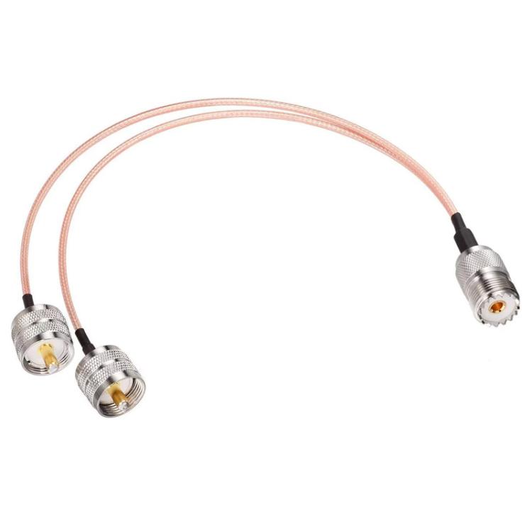 20cm UHF Female To 2 UHF Male 1 In 2 Cable SO239 To PL259Y Adapter Cable