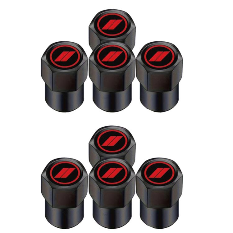 2 Sets Car Modification Aluminum Tire Valve Caps, Style: Red Logo