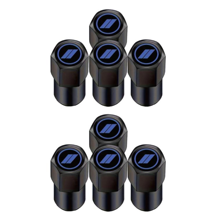 2 Sets Car Modification Aluminum Tire Valve Caps, Style: Blue Logo