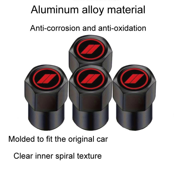 2 Sets Car Modification Aluminum Tire Valve Caps, Style: Graphic Model