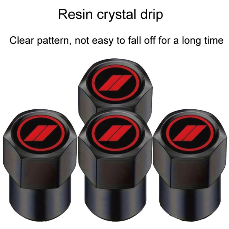 2 Sets Car Modification Aluminum Tire Valve Caps, Style: Graphic Model