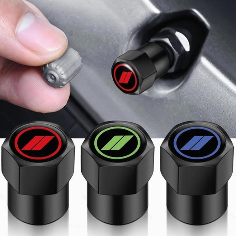 2 Sets Car Modification Aluminum Tire Valve Caps, Style: Graphic Model