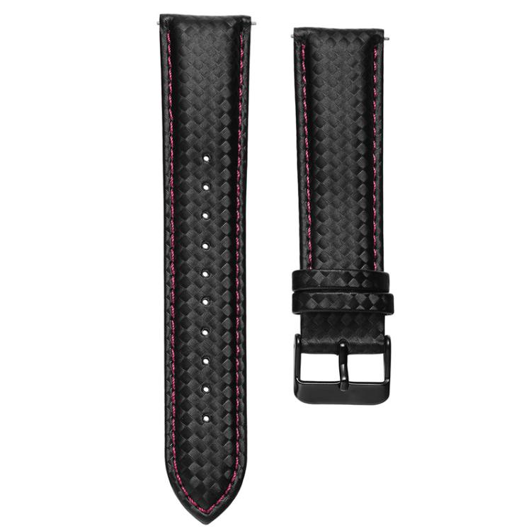 For Huawei / Samsung Galaxy Watch Universal Watch Strap Quick Release Carbon Fiber Leather Watch Band, Size: 20mm