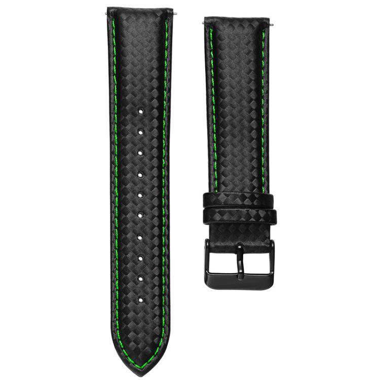 For Huawei / Samsung Galaxy Watch Universal Watch Strap Quick Release Carbon Fiber Leather Watch Band, Size: 20mm