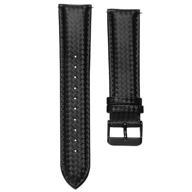 For Huawei / Samsung Galaxy Watch Universal Watch Strap Quick Release Carbon Fiber Leather Watch Band, Size: 22mm