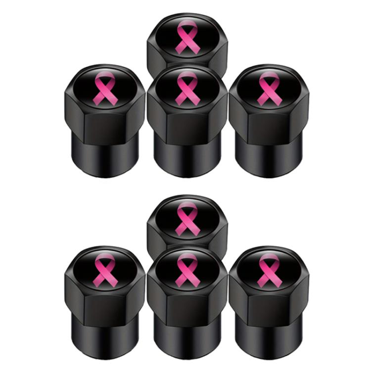 2 Sets Car Modification Aluminum Tire Valve Caps, Style: Colorful Ribbon