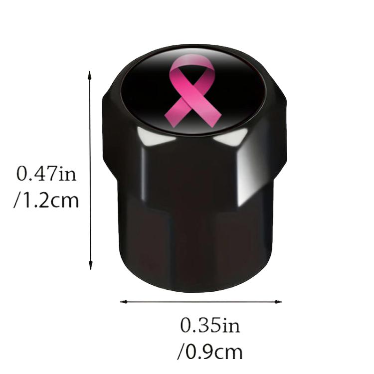 2 Sets Car Modification Aluminum Tire Valve Caps, Style: Colorful Ribbon