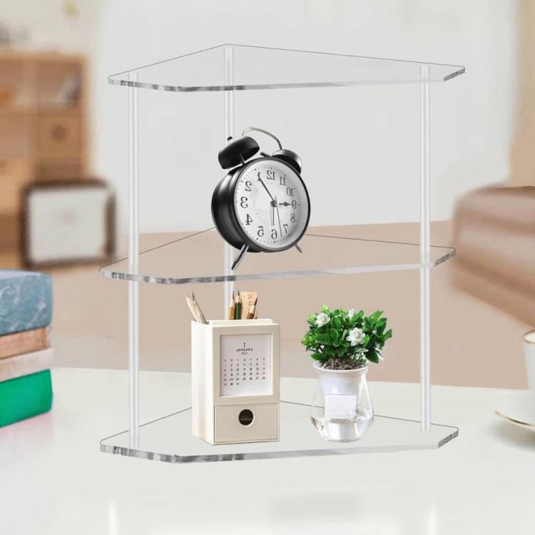 Three-Layer Acrylic Corner Storage Table For Living Room And Study - YX144