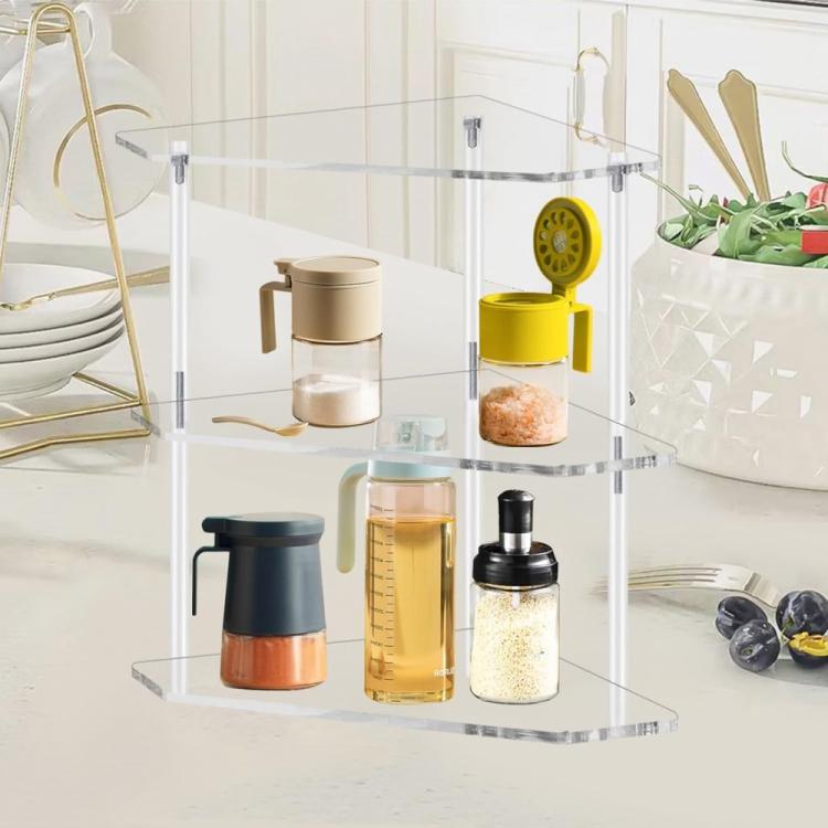 Three-Layer Acrylic Corner Storage Table For Living Room And Study - YX144
