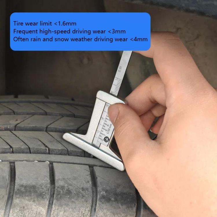 0-50mm Stainless Steel Tire Tread Depth Gauge - A1286