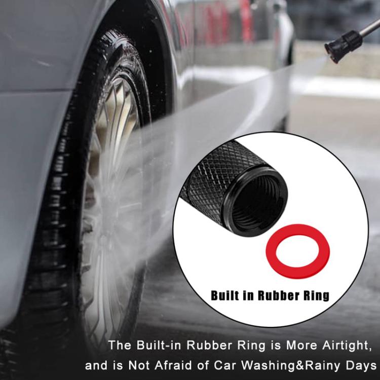 2 Sets Car Modification Aluminum Tire Valve Caps, Style: Red Strip Grid