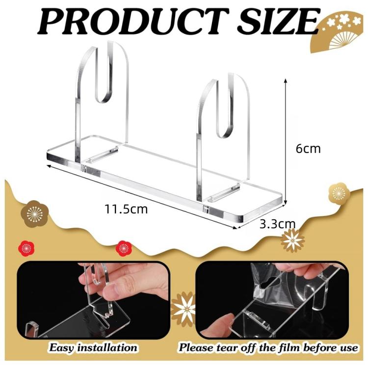 Acrylic Folding Fan Display Stand, Specifications: 2pcs /Pack