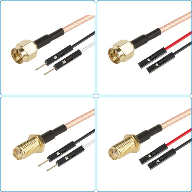 SMA Female To Dual DuPont Male RG316 RF Test Extension Adapter Cable