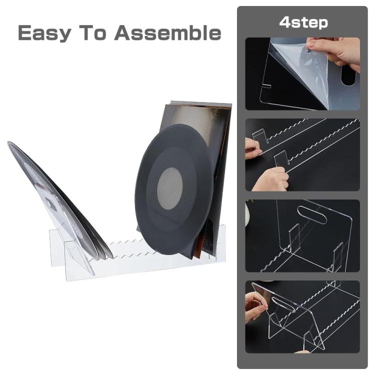 Removable Desktop Acrylic CD Vinyl Record Stand Album Book Display Stand - YX149