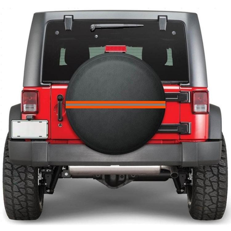 15inch Thickened Imitation Leather Car Tire Protector Spare Tire Cover With Reflective Stripes