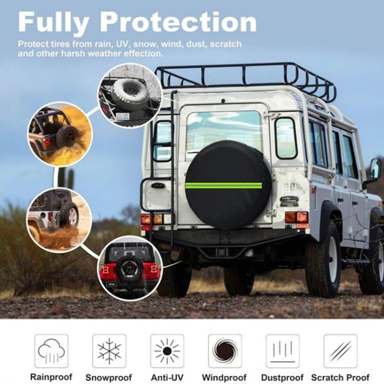14inch Thickened Imitation Leather Car Tire Protector Spare Tire Cover With Reflective Stripes