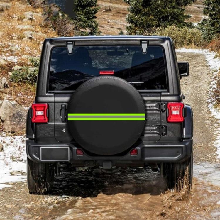 15inch Thickened Imitation Leather Car Tire Protector Spare Tire Cover With Reflective Stripes