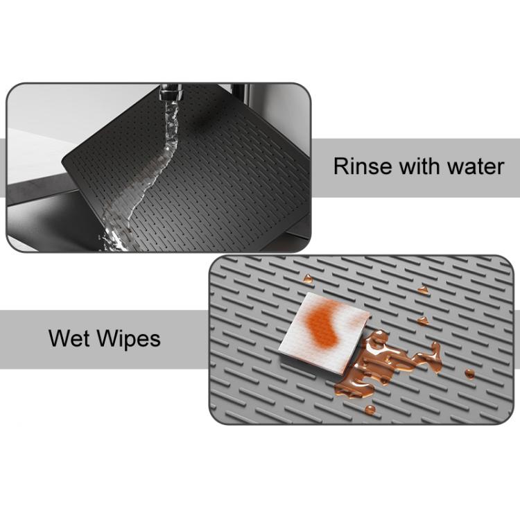 71 x 50 x 0.3cm Large Silicone Stovetop Protective Mat Kitchen Countertop Dish Drainage Stain Prevention Pad