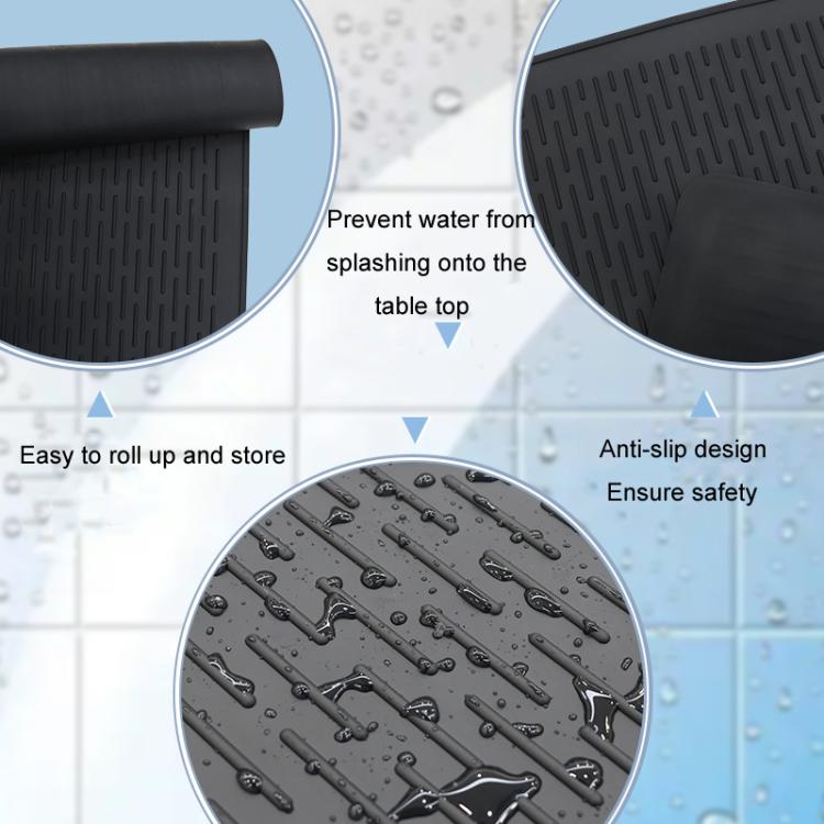 71 x 50 x 0.3cm Large Silicone Stovetop Protective Mat Kitchen Countertop Dish Drainage Stain Prevention Pad