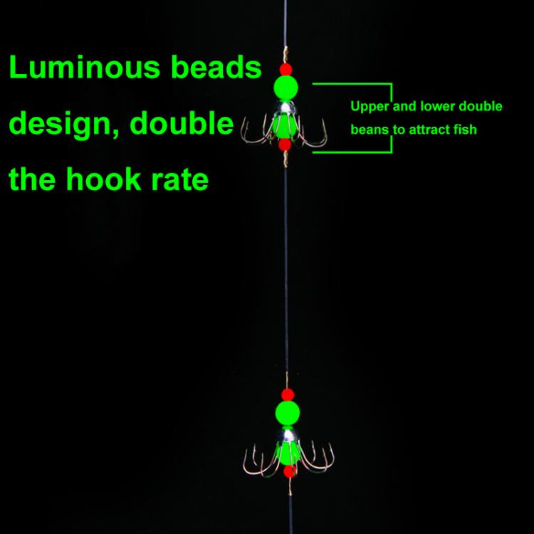 56cm Total Length Night Fishing Fluorescent 8-Claw Fishing Hook Squid String Hook Set, Spec: Boxed