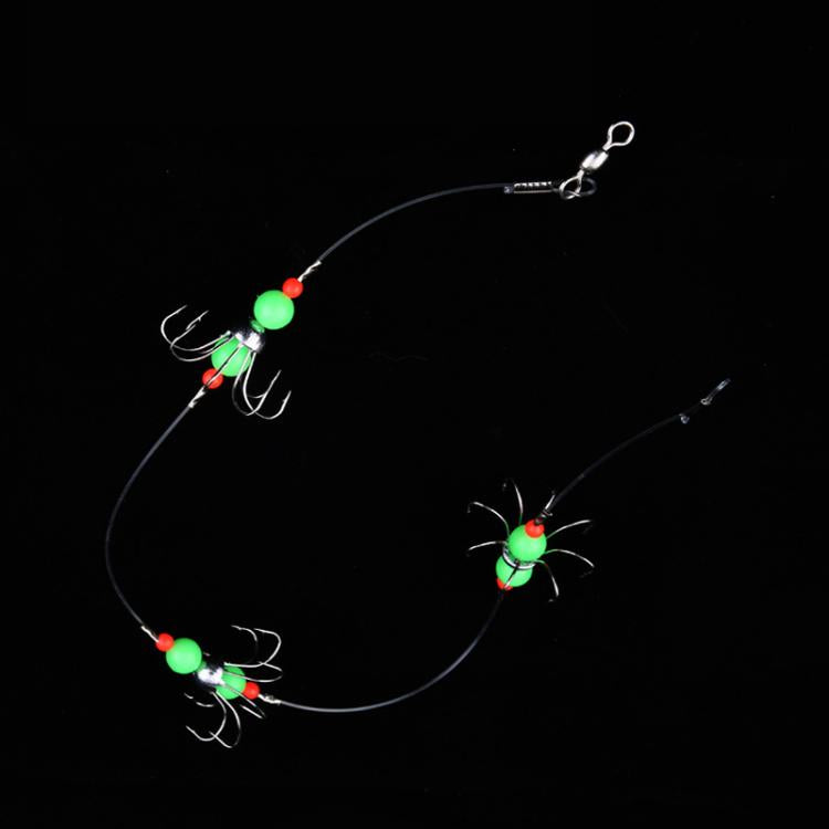 56cm Total Length Night Fishing Fluorescent 8-Claw Fishing Hook Squid String Hook Set, Spec: Bagged