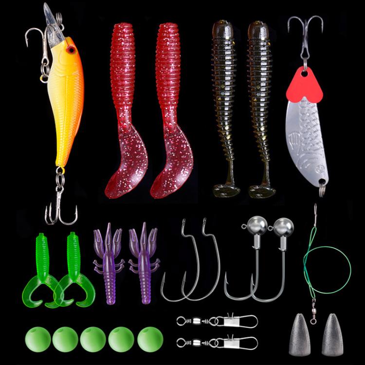 25-in-1 Outdoor Fishing Gear Bionic Bait Luya Sequin Bait Set