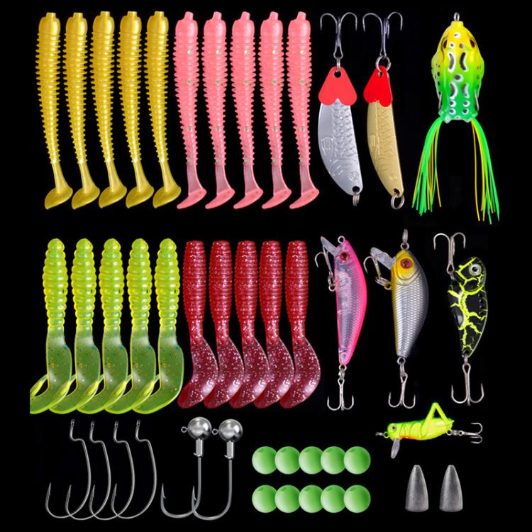 46-in-1 Outdoor Fishing Gear Bionic Bait Luya Sequin Bait Set