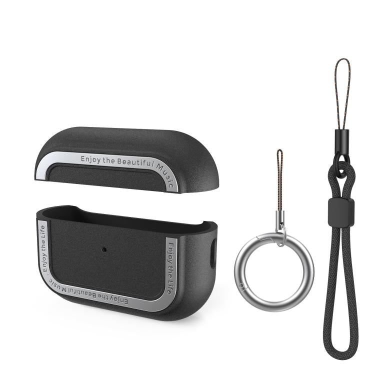 For AirPods Pro 2 AhaStyle JY09 Dual Lanyard Case TPU+Aluminum Personalized Case