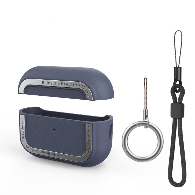 For AirPods Pro 2 AhaStyle JY09 Dual Lanyard Case TPU+Aluminum Personalized Case