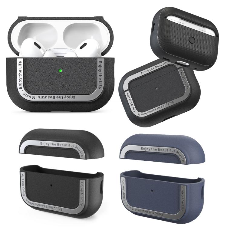 For AirPods Pro 2 AhaStyle JY09 Dual Lanyard Case TPU+Aluminum Personalized Case