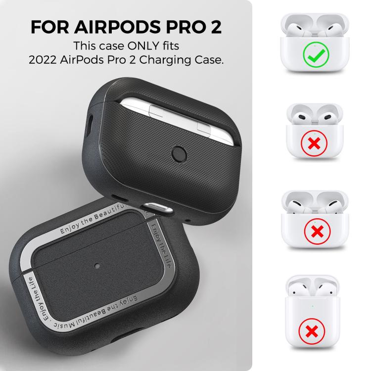 For AirPods Pro 2 AhaStyle JY09 Dual Lanyard Case TPU+Aluminum Personalized Case