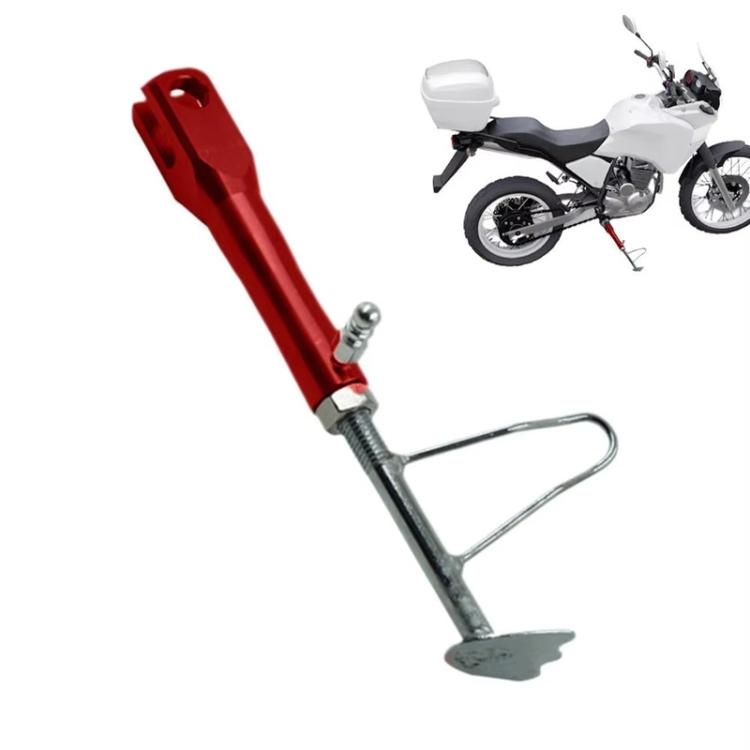 Motorcycle E-Bike Foot Support Retrofit Accessory Retractable Side Stand - Red