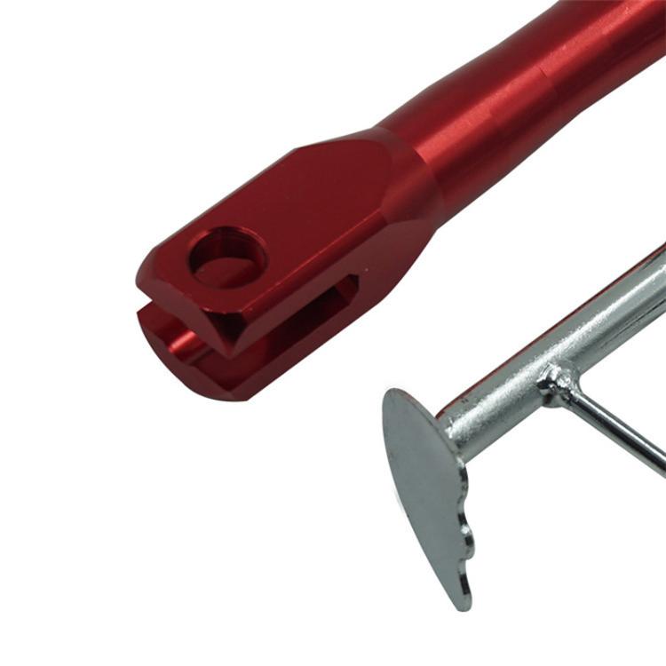 Motorcycle E-Bike Foot Support Retrofit Accessory Retractable Side Stand - Red