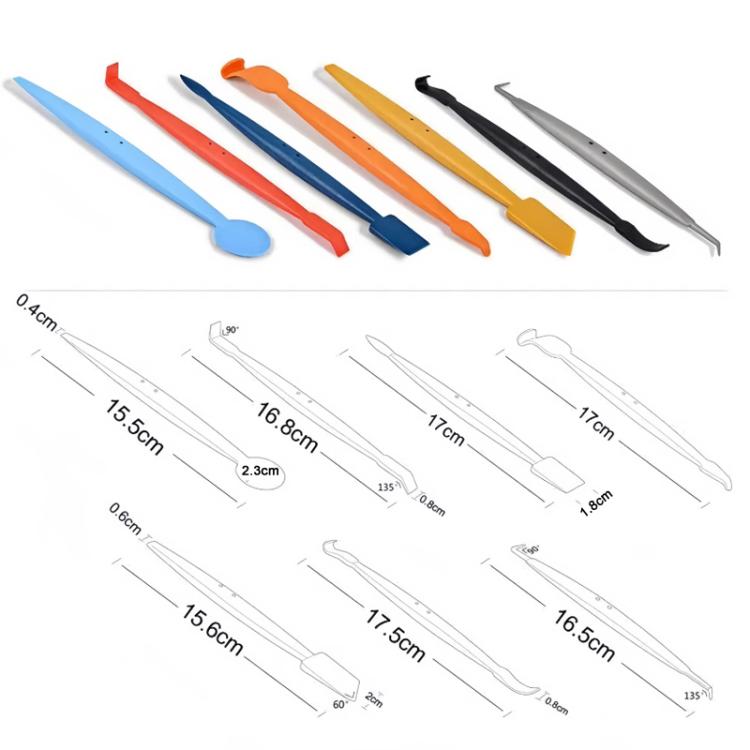 7pcs /Set Car Wrap Trimming Edge Tinting Tool Solar Film With Magnetic Squeegee Scraper Kit