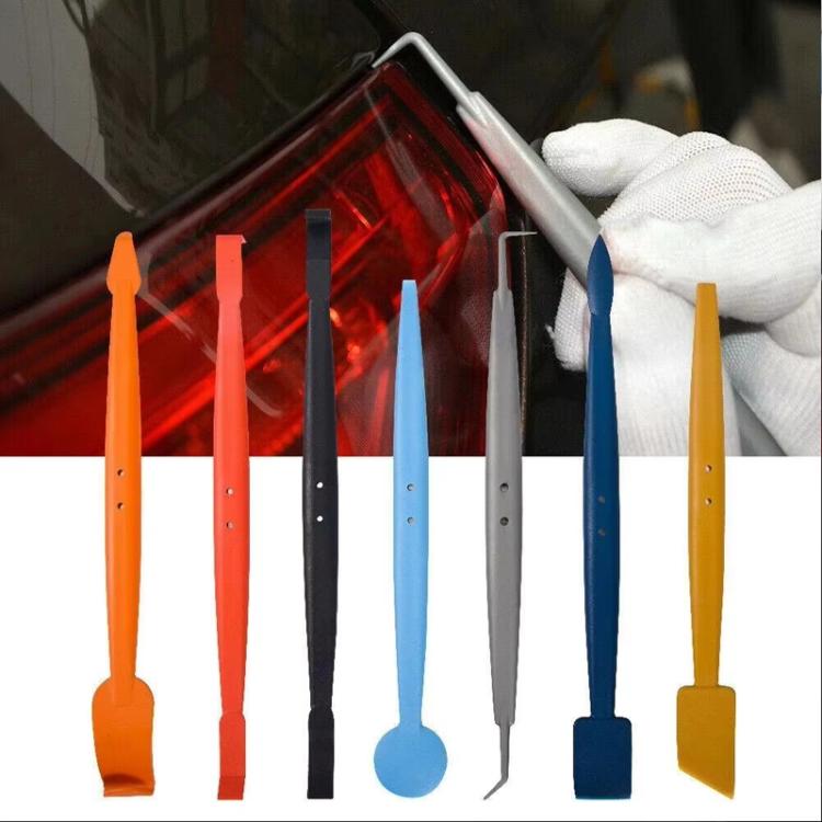7pcs /Set Car Wrap Trimming Edge Tinting Tool Solar Film With Magnetic Squeegee Scraper Kit