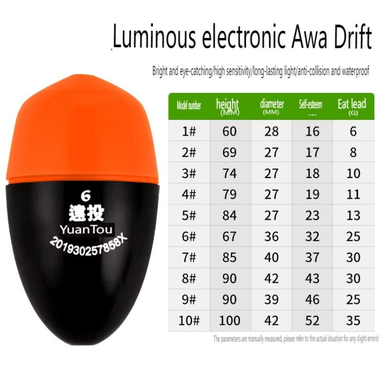 Electronic Luminous Float For Night Fishing Sea Fishing ABS Anti-Fall Float, Size: 1