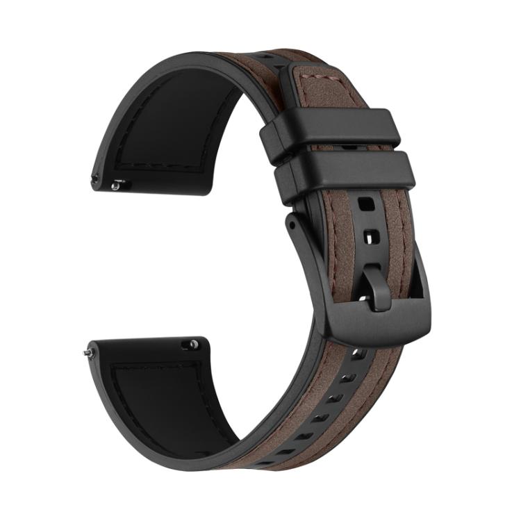 For Samsung Galaxy Watch / Huawei GT3 22mm Universal Quick Release Leather Silicone Strap