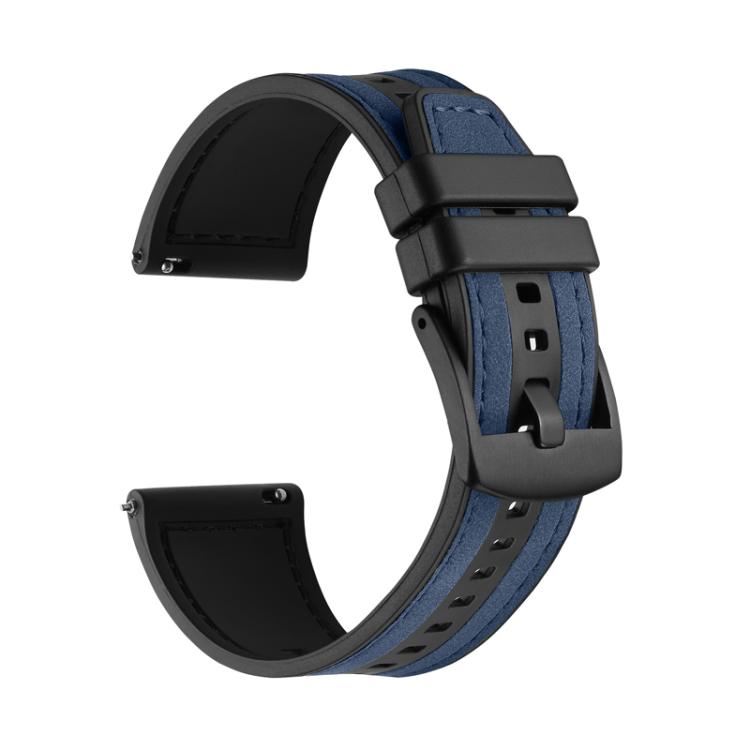For Samsung Galaxy Watch / Huawei GT3 22mm Universal Quick Release Leather Silicone Strap